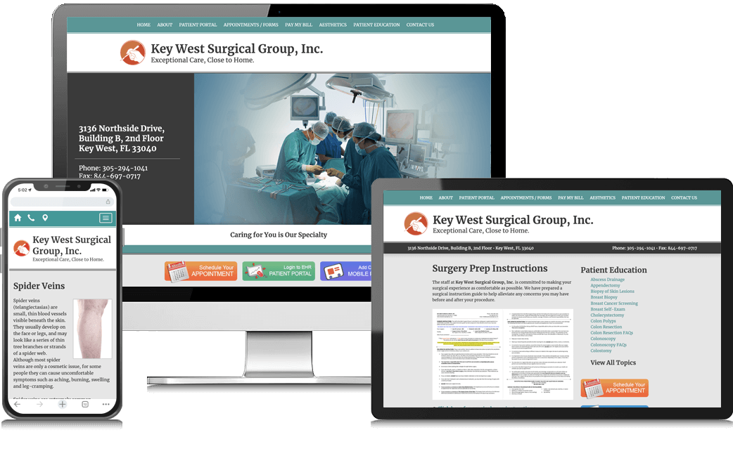 Key West Surgical Group Website Example